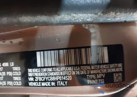 2017 Fiat 500X Trekking Awd из США, поврежденный, VIN ZFBCFYCB8HP614520